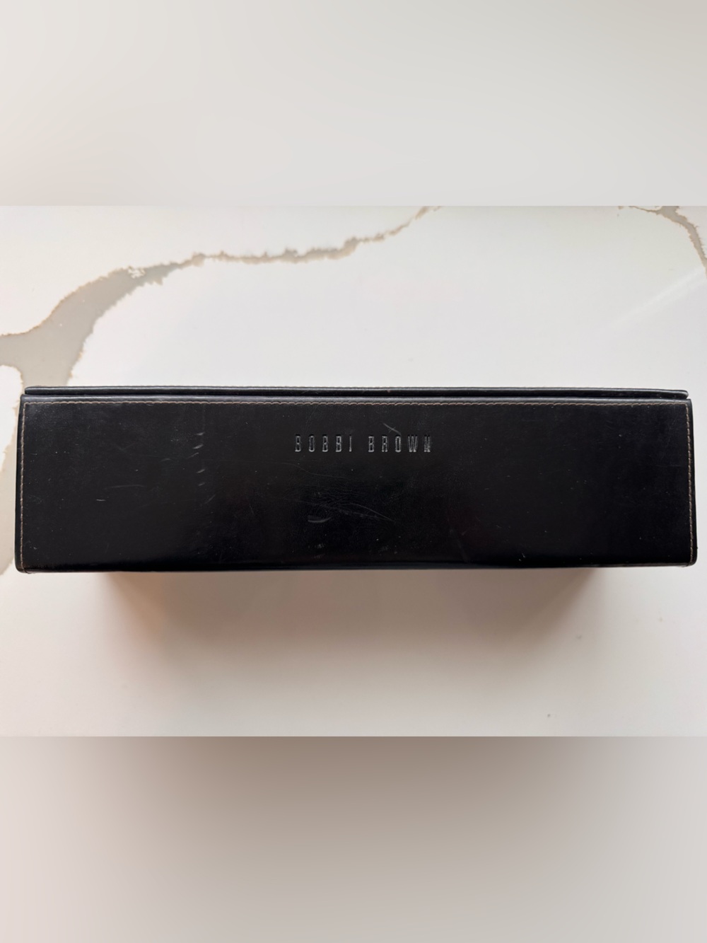 Bobbi Brown Black Faux Leather Folding Makeup Brush Case Stand Holder Tray